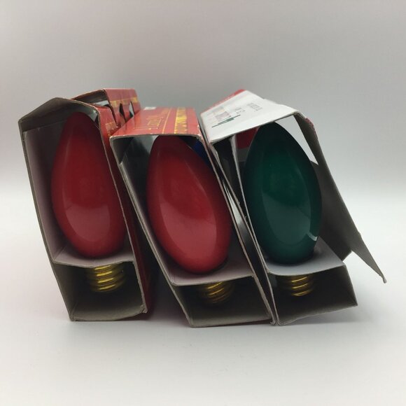Christmas 8 Replacement C9 Bulbs 7 Watt Outdoor Lights Red Green Blue Orange - Picture 2 of 12